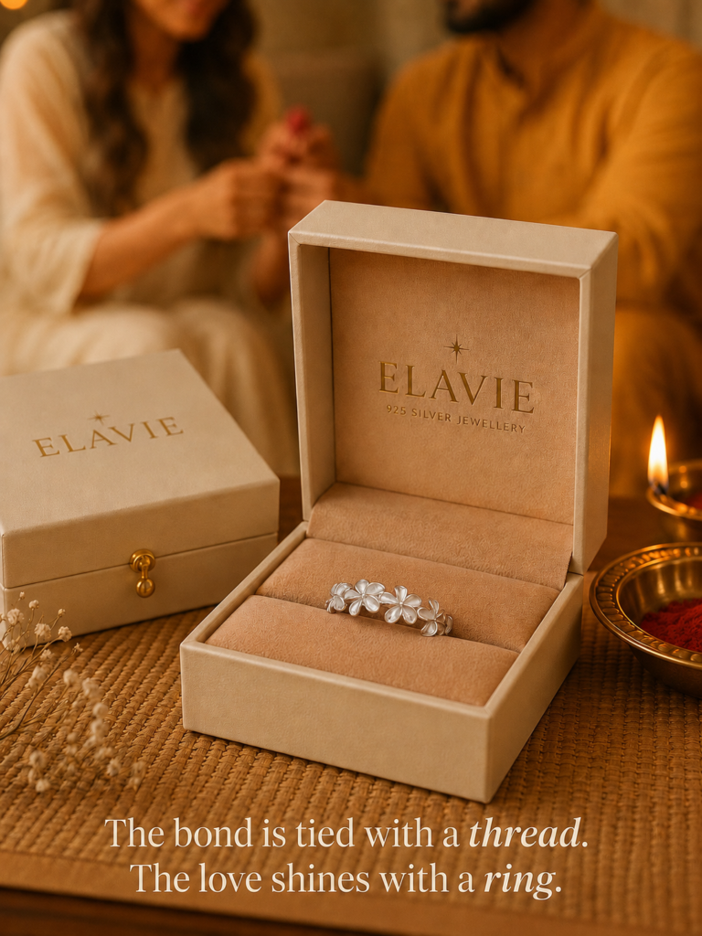 ELAVIE sterling silver ring for Rakhi gift for sister